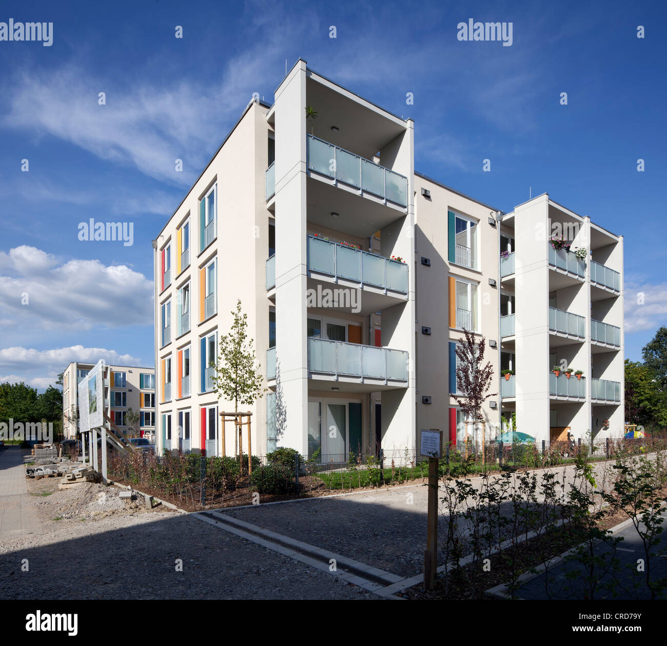 Per la tutela del clima station wagon di alloggiamento di Gelsenkirchen, palazzi, edifici residenziali, Gelsenkirchen, zona della Ruhr Foto Stock