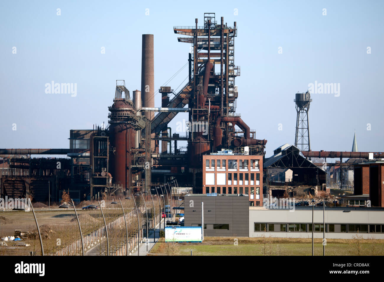 Ex acciaierie Phoenix-West, altoforno, Zukunftsstandort riqualificazione urbana, sito di Dortmund - Hoerde, la zona della Ruhr Foto Stock