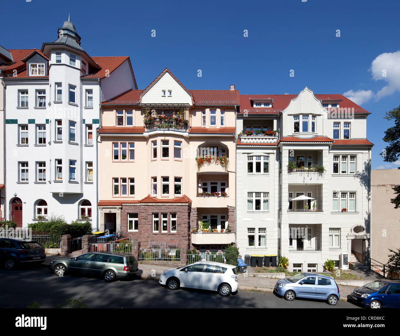 Edificio residenziale, Domstrasse street, Eisenach, Turingia, Germania, Europa PublicGround Foto Stock