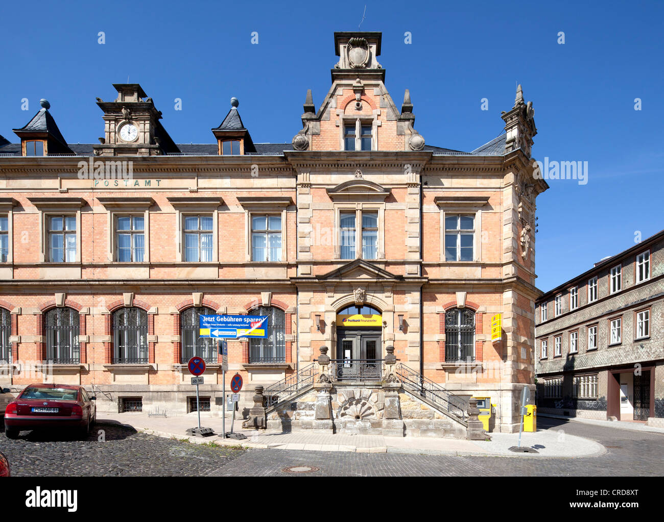 Il vecchio ufficio postale, Eisenach, Turingia, Germania, Europa PublicGround Foto Stock