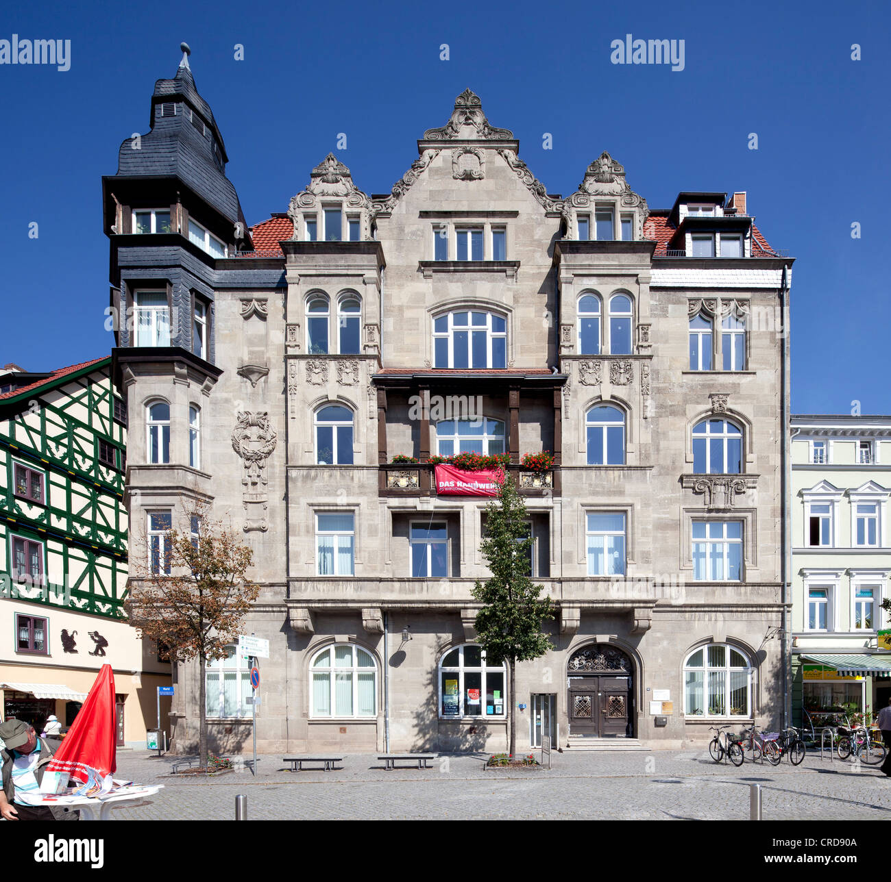 Ex Hotel Rautenkranz, consiglio comunale, Eisenach, Turingia, Germania, Europa PublicGround Foto Stock