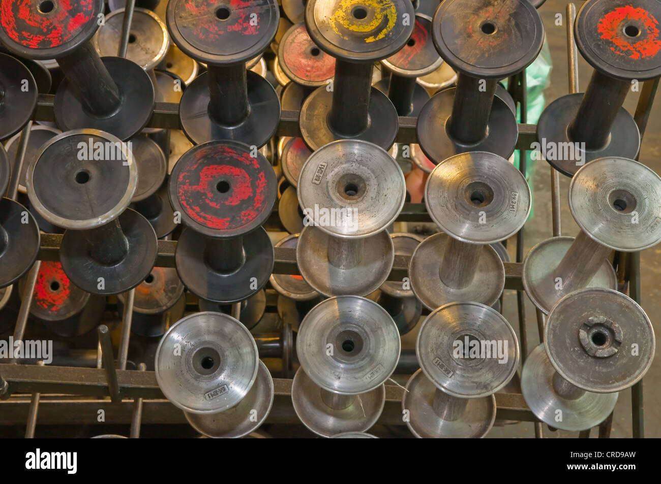 Fabbrica tessile attrezzature in officina Foto Stock