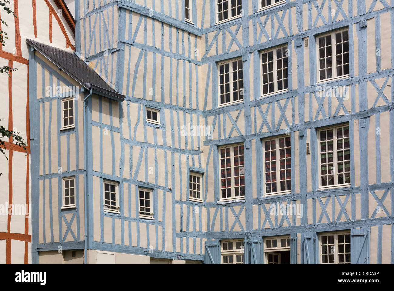 Architettura nel medioevo Saint Maclou area di Rouen, Alta Normandia, Francia Foto Stock