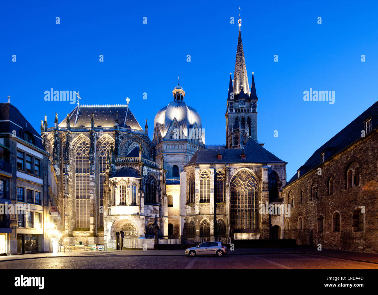 La Cattedrale di Aquisgrana, Cattedrale imperiale, Sito Patrimonio Mondiale dell'UNESCO, Aachen, Renania settentrionale-Vestfalia, Germania, Europa PublicGround Foto Stock