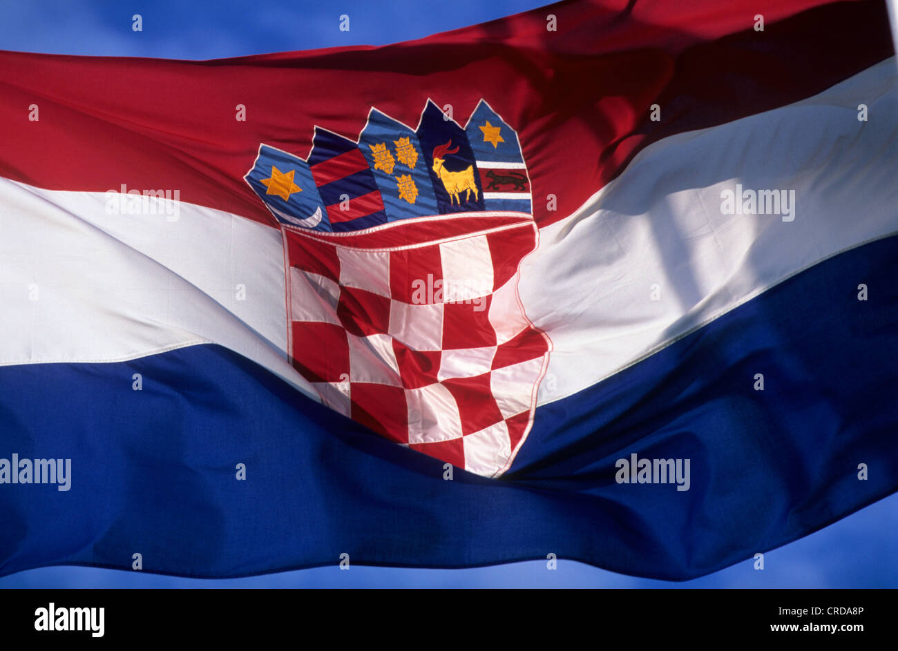 La bandiera nazionale della Croazia. Foto Stock