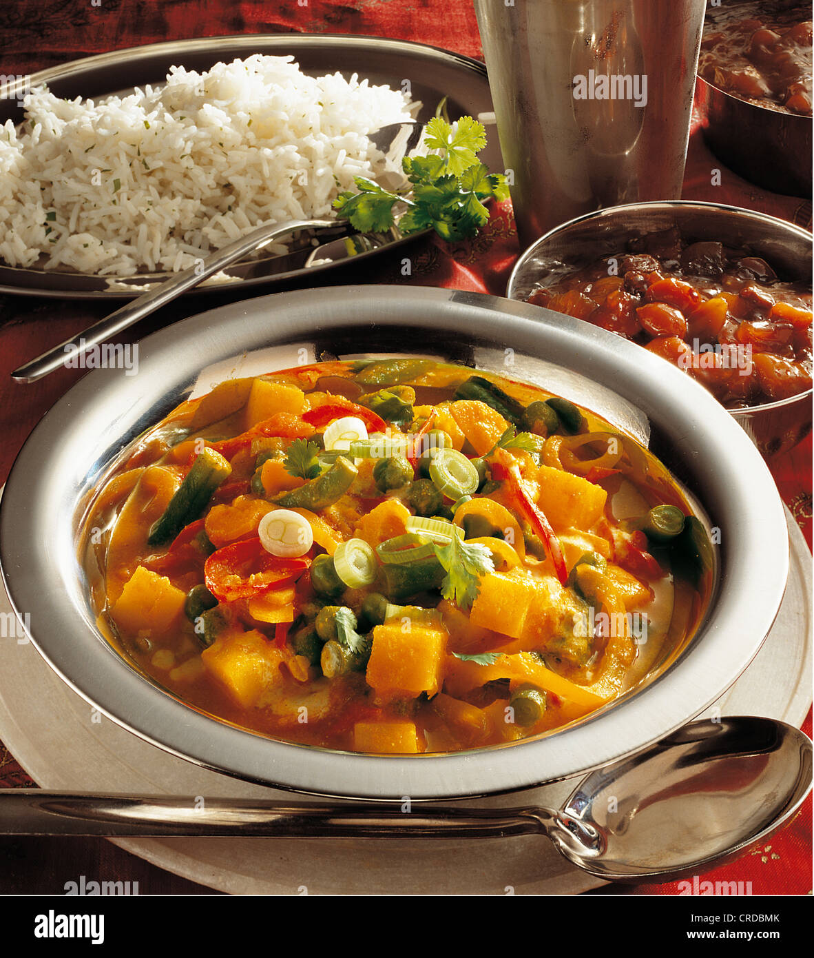 Curry di verdure dell'India del sud, India. Foto Stock