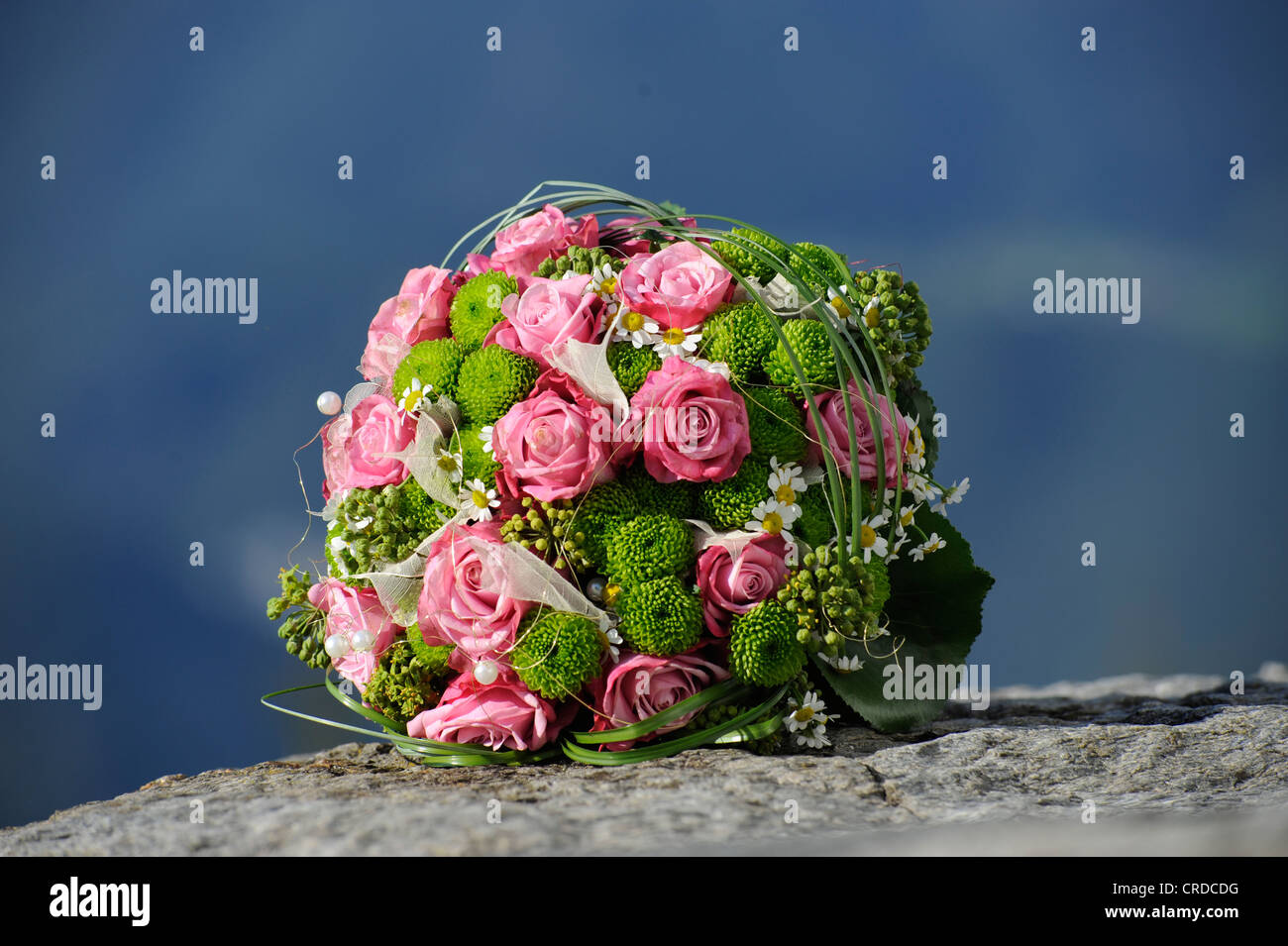 Bridal bouquet con rose rosa Foto Stock
