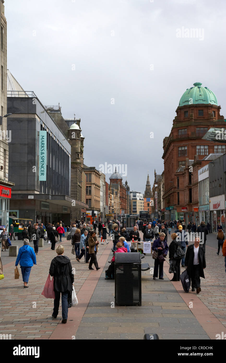 Argyle street area dello shopping nel centro di Glasgow Scotland Regno Unito Foto Stock