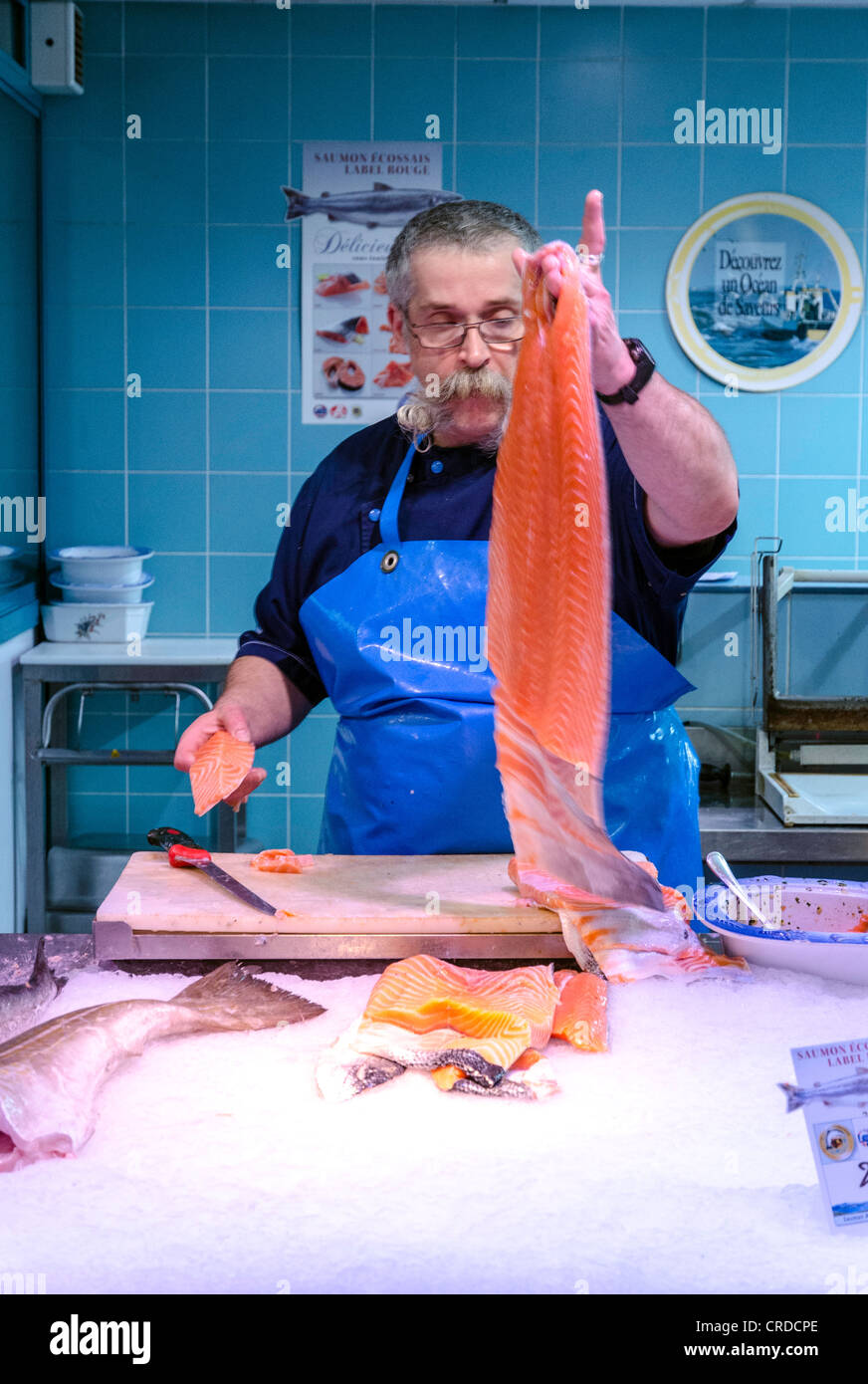 Central Food market di Lione Halles de Lyon Francia Europa Foto Stock