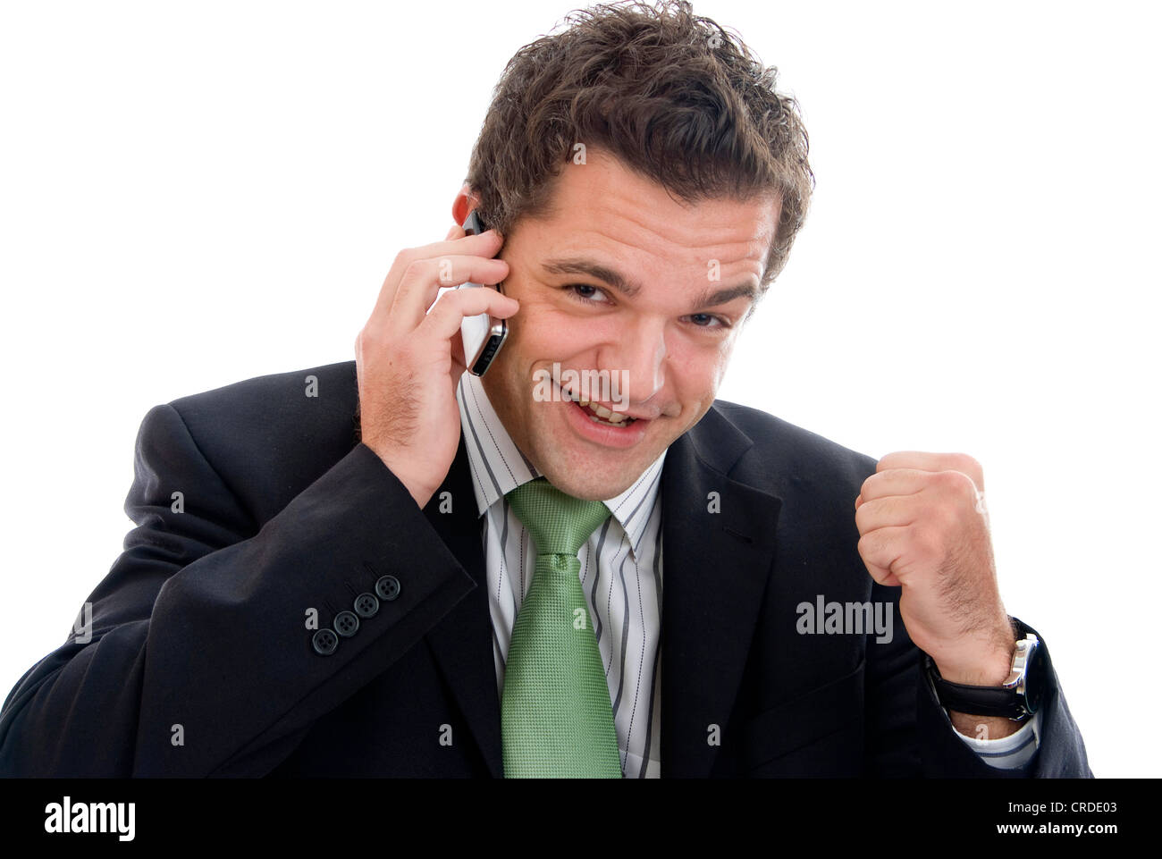 Giovane imprenditore con telefono mobile Foto Stock