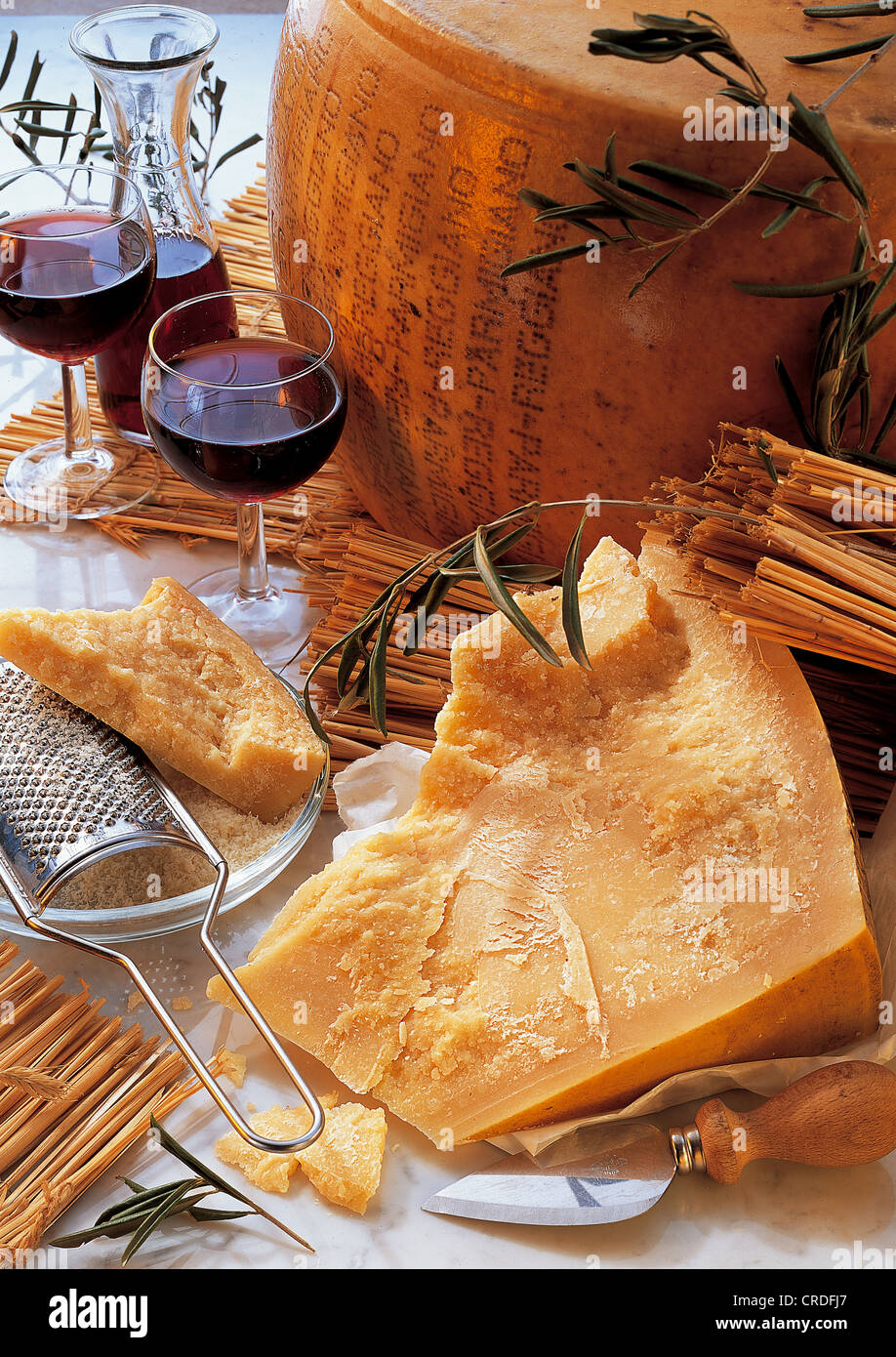 Il formaggio parmigiano reggiano, corsi di formazione sui prodotti Foto Stock