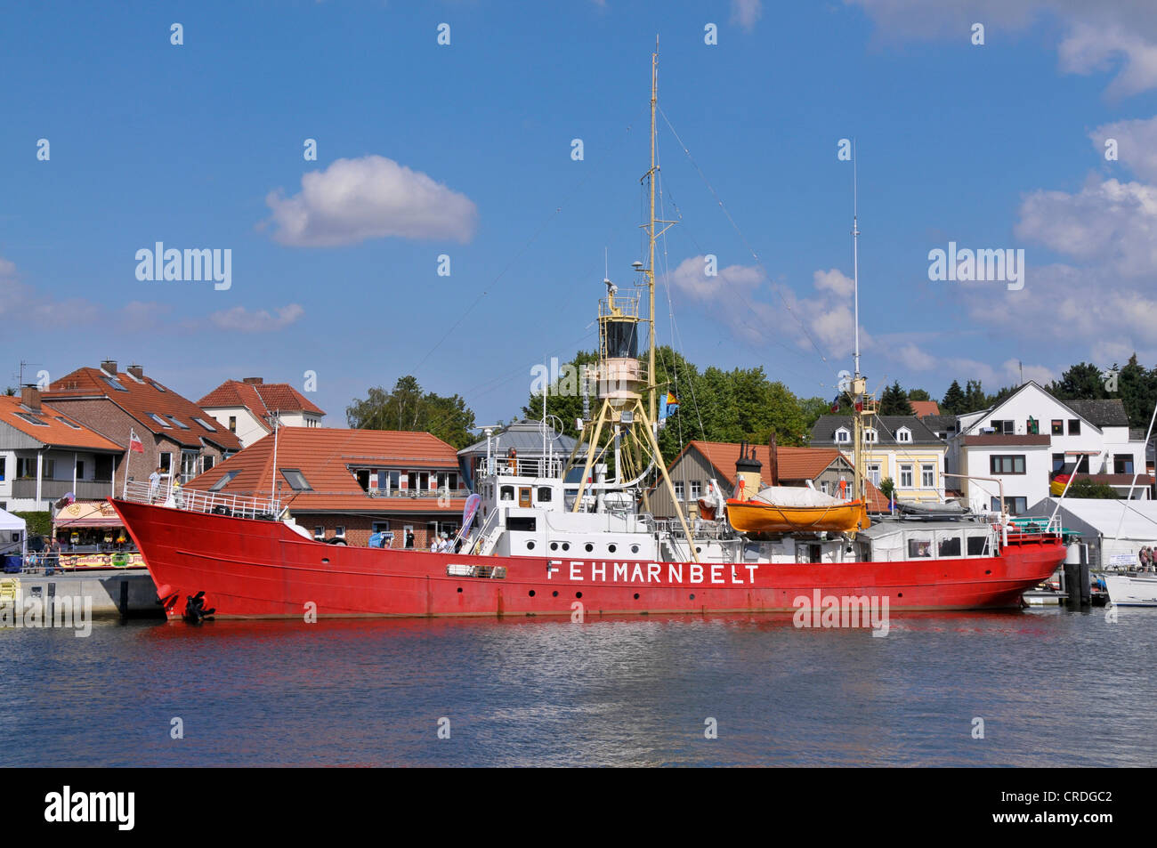 Fireboat'Fehmarnbelt' nel porto di Neustadt in Holstein, Schleswig-Holstein, Germania settentrionale, Germania, Europa Foto Stock