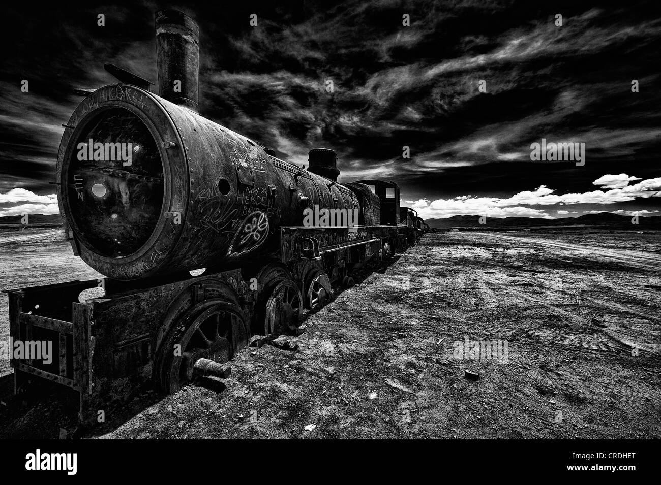 Vecchia locomotiva, Uyuni, Bolivia, Sud America Foto Stock