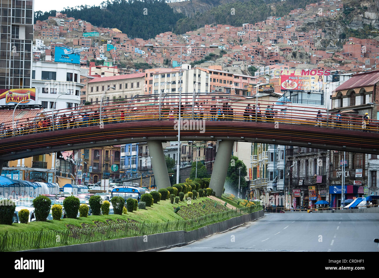 Ponte pedonale, La Paz, Bolivia, Sud America Foto Stock