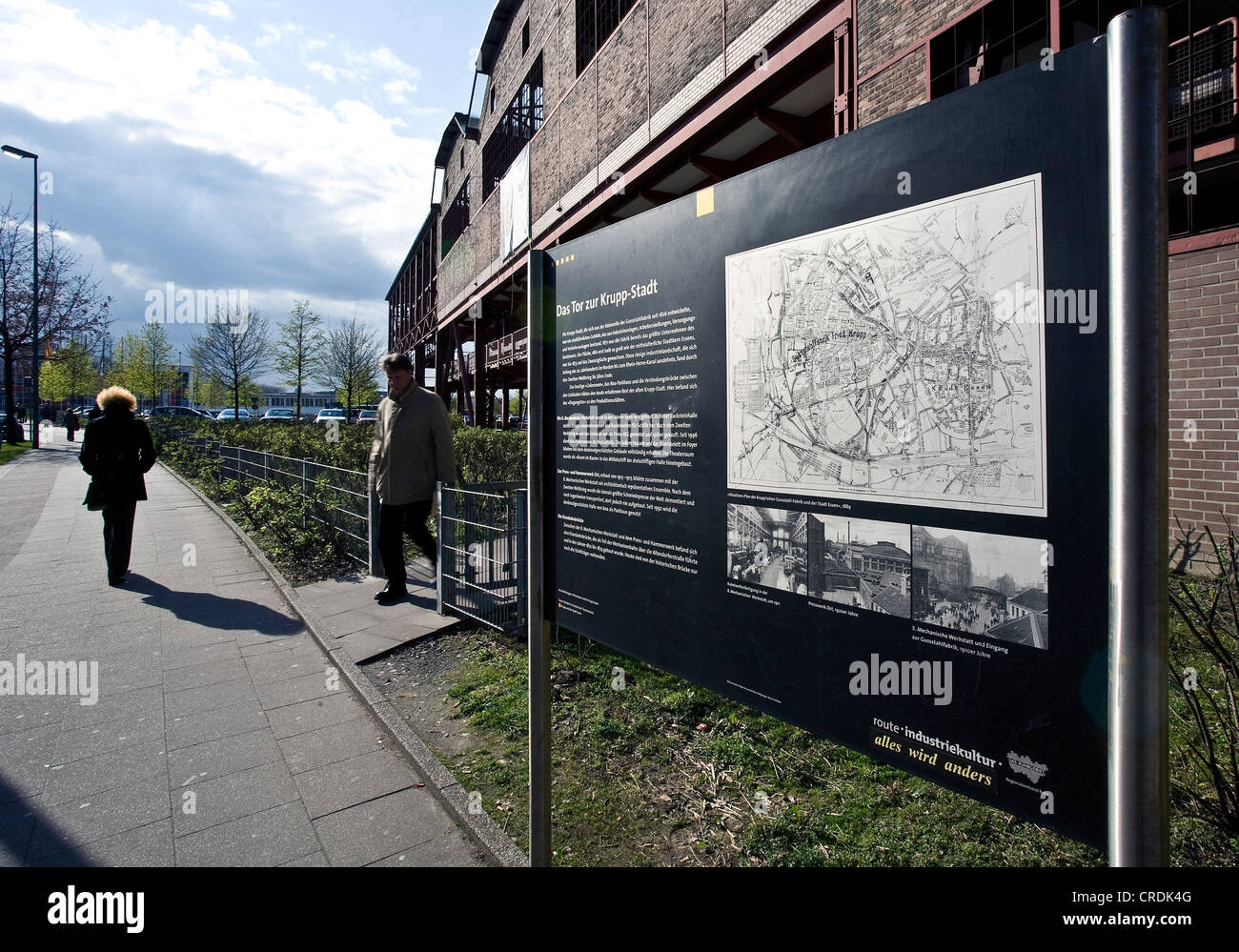Scheda informazioni del percorso del patrimonio industriale, in Germania, in Renania settentrionale-Vestfalia, la zona della Ruhr, Essen Foto Stock