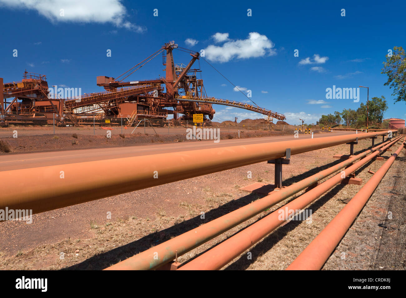 Vecchio sito di CV di minerale di ferro, ora noto come BHP miliardi, un British-Australian mining group, Port Hedland, Australia occidentale Foto Stock