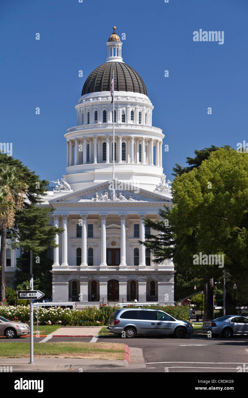 California State Capitol, sede del potere legislativo e il governatore della California di Sacramento, California, USA, America del Nord Foto Stock