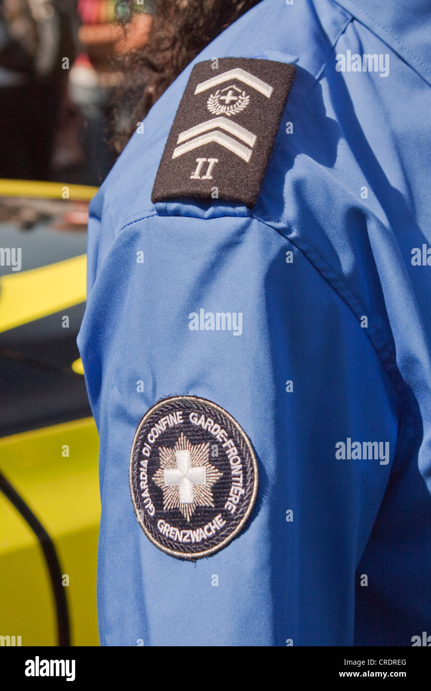 Cooperazione di polizia, polizia scudetti, il controllo delle frontiere, della polizia di frontiera le guardie di frontiera, Svizzera, Europa Foto Stock