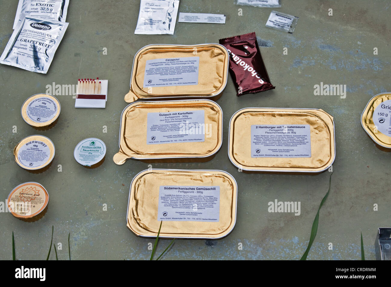 Cibo, razioni, razione pack per una persona, Bundeswehr Forze armate federali Foto Stock