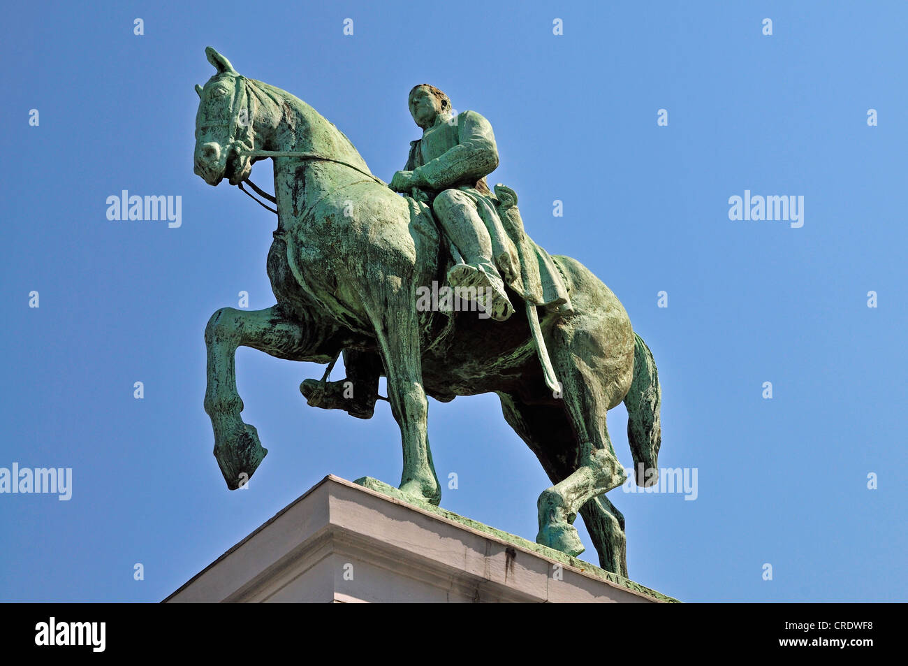 Statua equestre di re Alberto I, Place de l'Albertine, Bruxelles, Belgio, Europa OeffentlicherGrund Foto Stock
