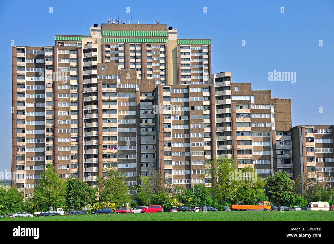 KoelnBerg, torre residenziale blocchi, hotspot sociale nel quartiere Meschenisch di Colonia, nella Renania settentrionale-Vestfalia Foto Stock