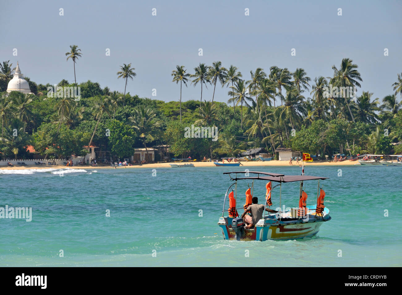 In barca dal fondo di vetro, Unawatuna, Sri Lanka, Ceylon, Asia del Sud, Asia Foto Stock