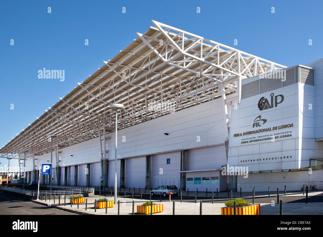 Sala Conferenze della Fiera di Lisbona, Feira Internacional de Lisboa, FIL, sui terreni del Parque das Nacoes Foto Stock