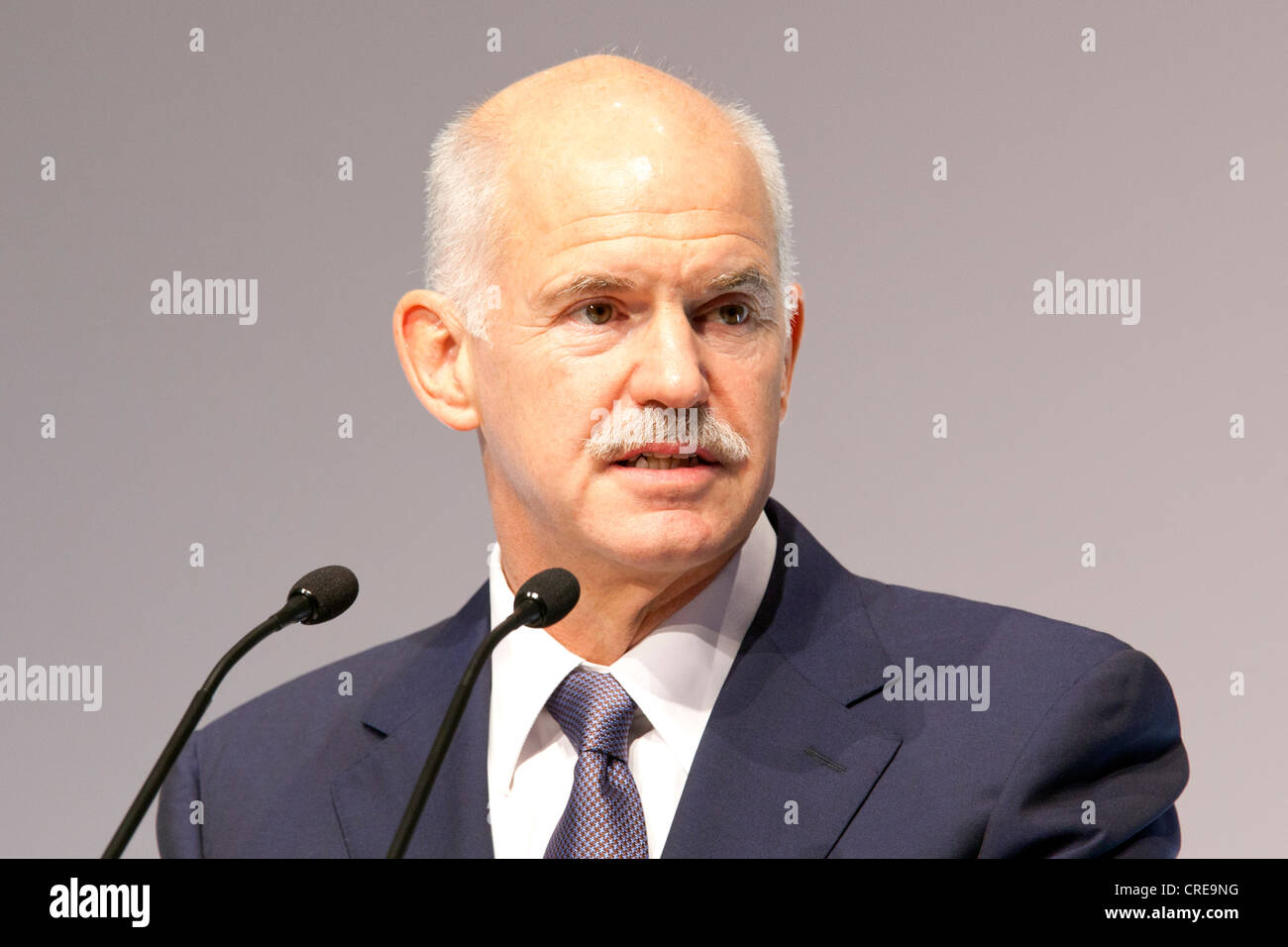 Giorgos Andrea Papandreou, Primo ministro della Grecia, BDI giorno dell'industria tedesca, 27 settembre 2011 a Berlino, Germania, Europa Foto Stock