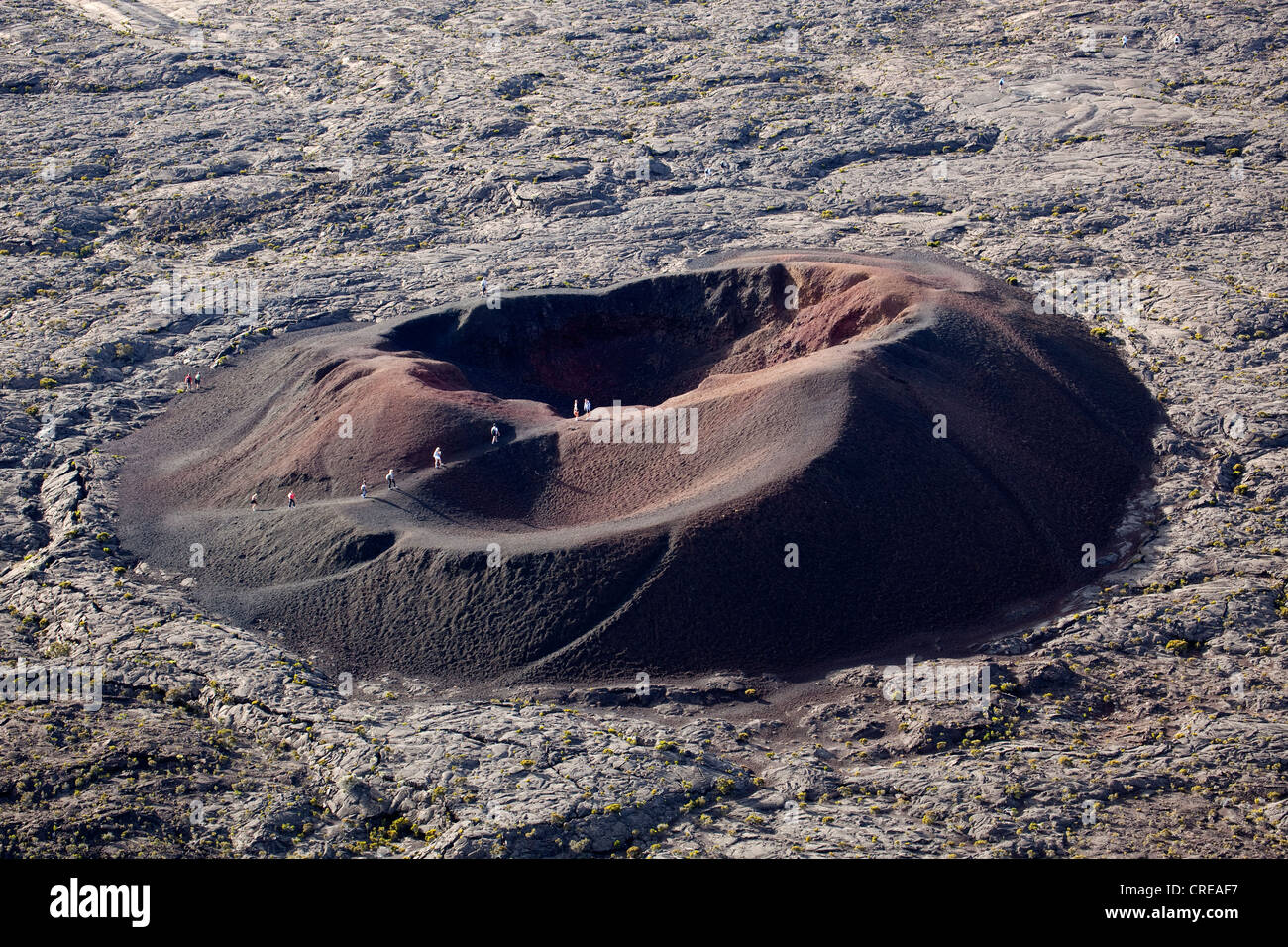 Formica Leo vulcano nell'area vulcanica del Piton de la Fournaise vulcano, la Reunion Island, Oceano Indiano Foto Stock