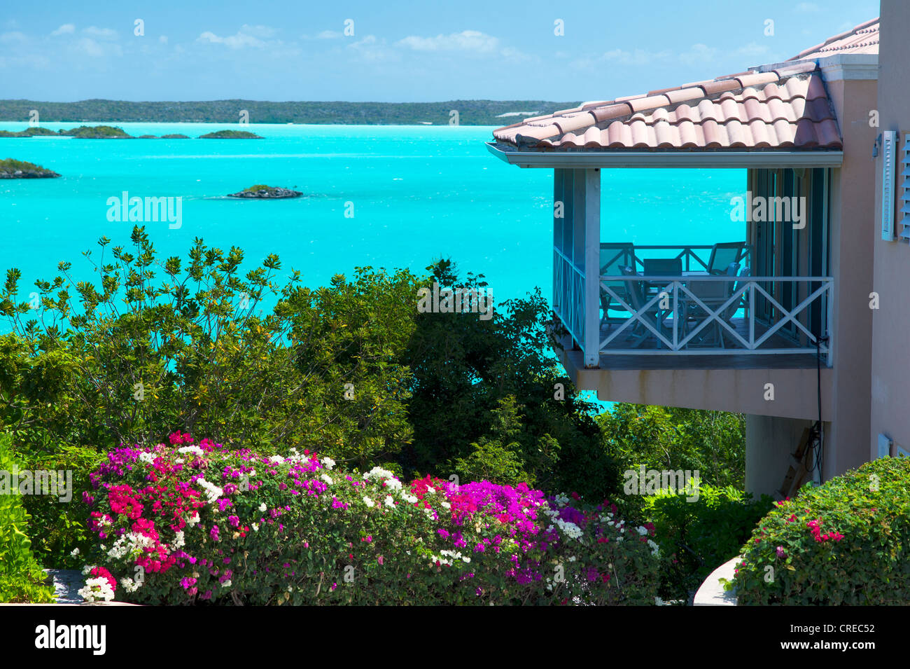 Casa su chalk suono. Providenciales. Isole Turks e Caicos Foto Stock