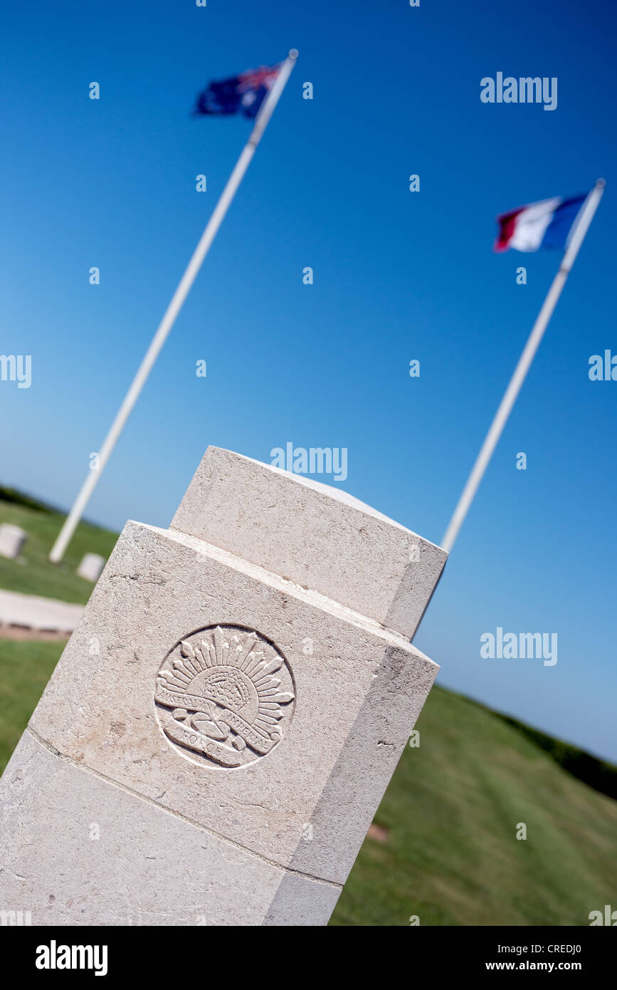 Australian memorial, Pozières, Somme, Francia Foto Stock