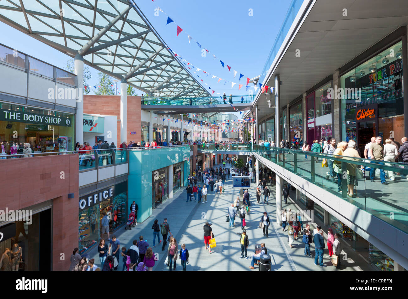 Liverpool One shopping center mall il centro città di Liverpool Merseyside England Regno Unito GB EU Europe Foto Stock