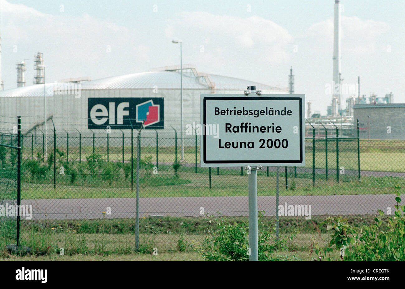 Elf raffineria a Leuna, Germania Foto Stock