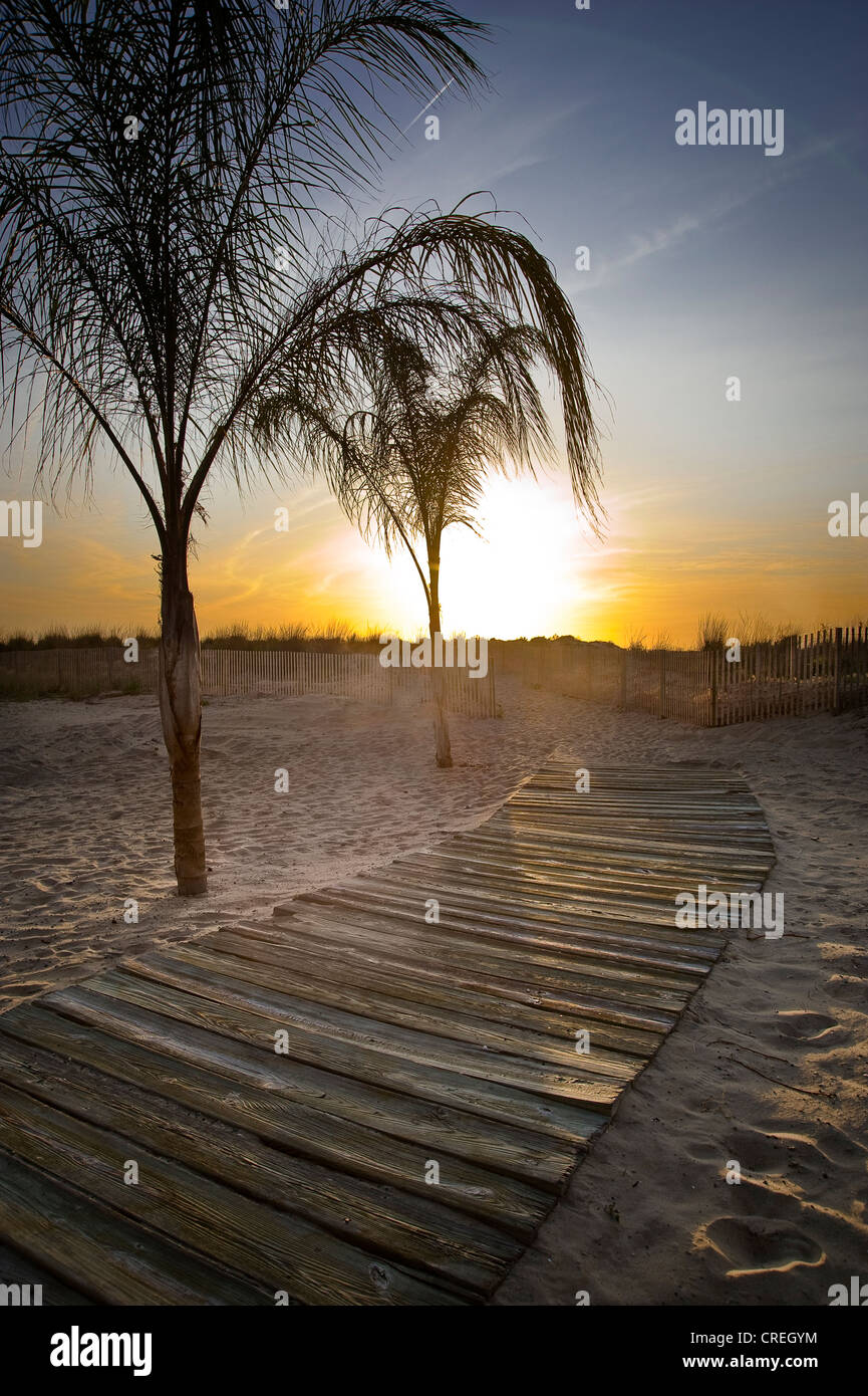 Sunrise Beach Boardwalk, Ocean City Maryland USA Foto Stock