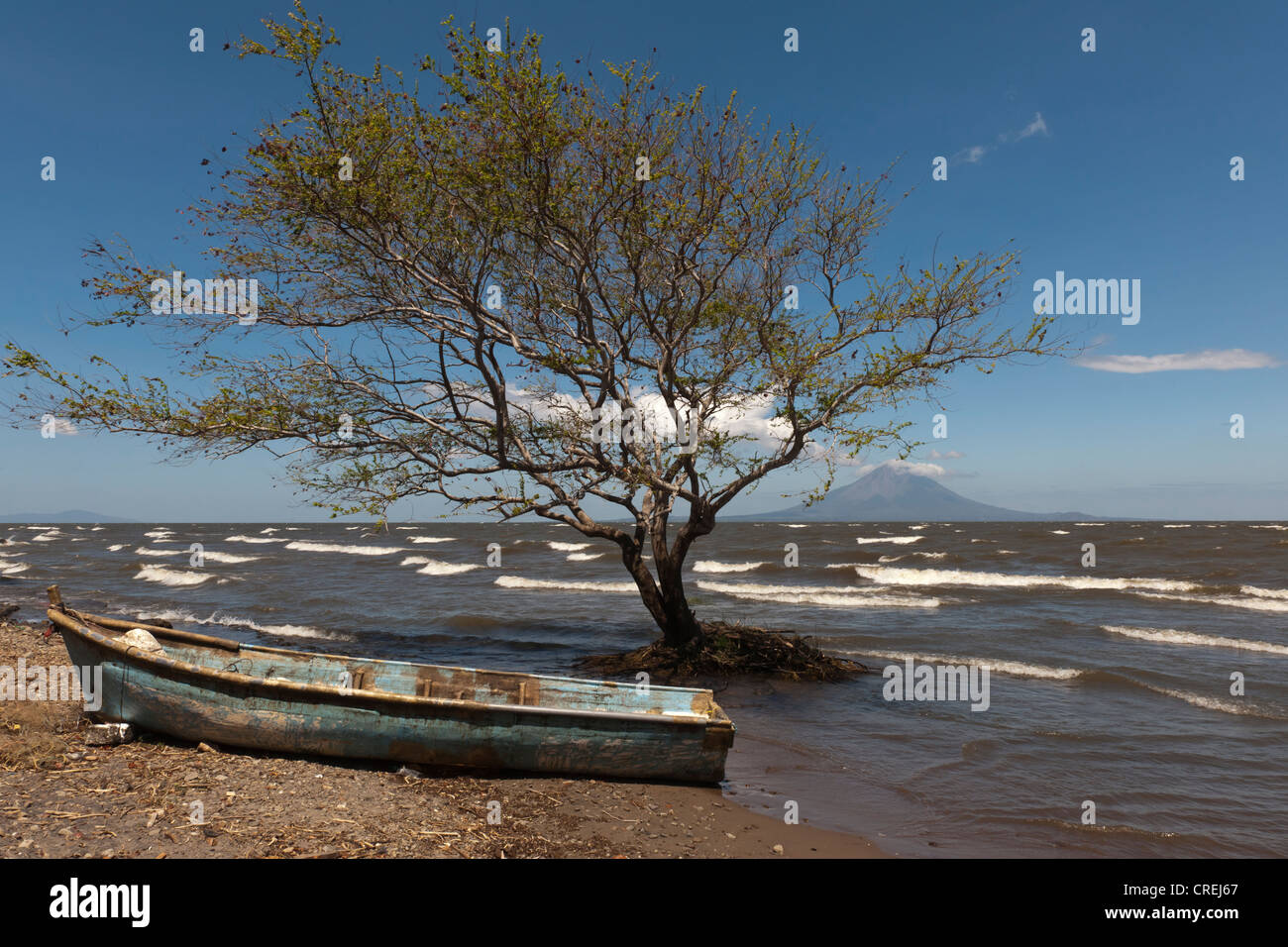 Isola di Ometepe con lo stratovulcano Volcán Concepción, 1610m, nel Lago de Nicaragua, Nicaragua america centrale Foto Stock