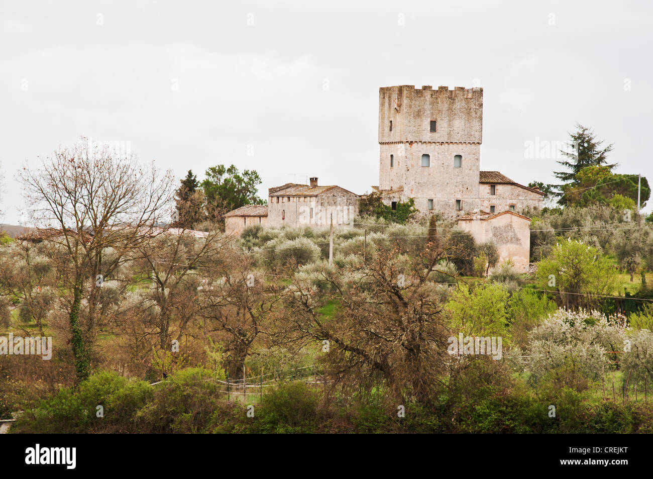 Castello medievale intorno a Siena in Toscana, Italia Foto Stock