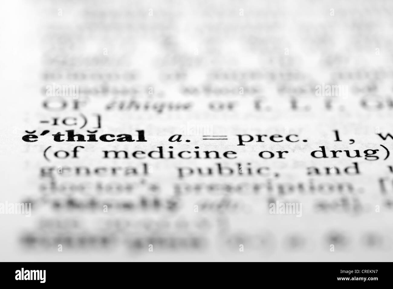 Definizione del dizionario Foto Stock