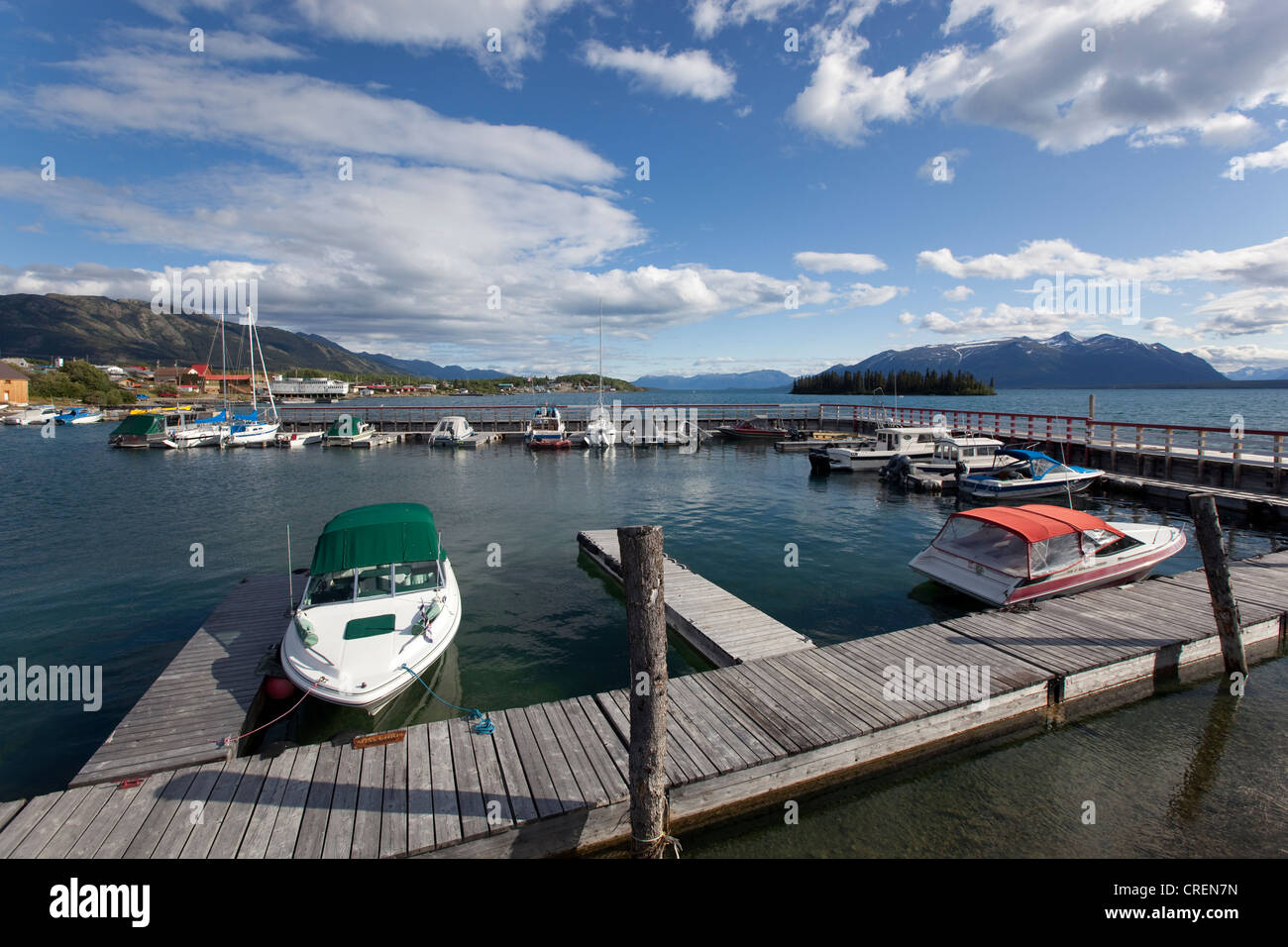 Atlin Lago, Porto di Atlin, British Columbia, Canada, America Foto Stock