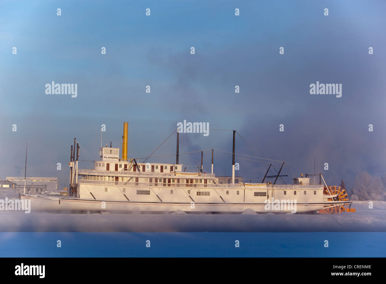 Storico della nave a vapore, stern wheeler, S. S. Klondike, Whitehorse, attraverso la cottura a vapore sul Fiume Yukon, Yukon Territory, Canada Foto Stock