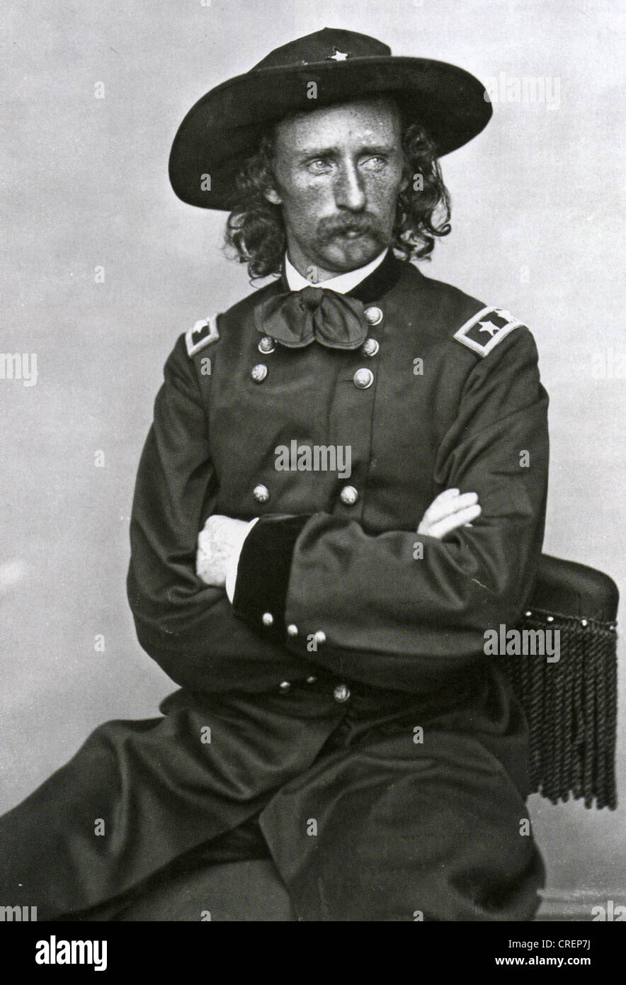 GEORGE Armstrong Custer (1839-1876) US Army officer e comandante di cavalleria circa 1870 Foto Stock