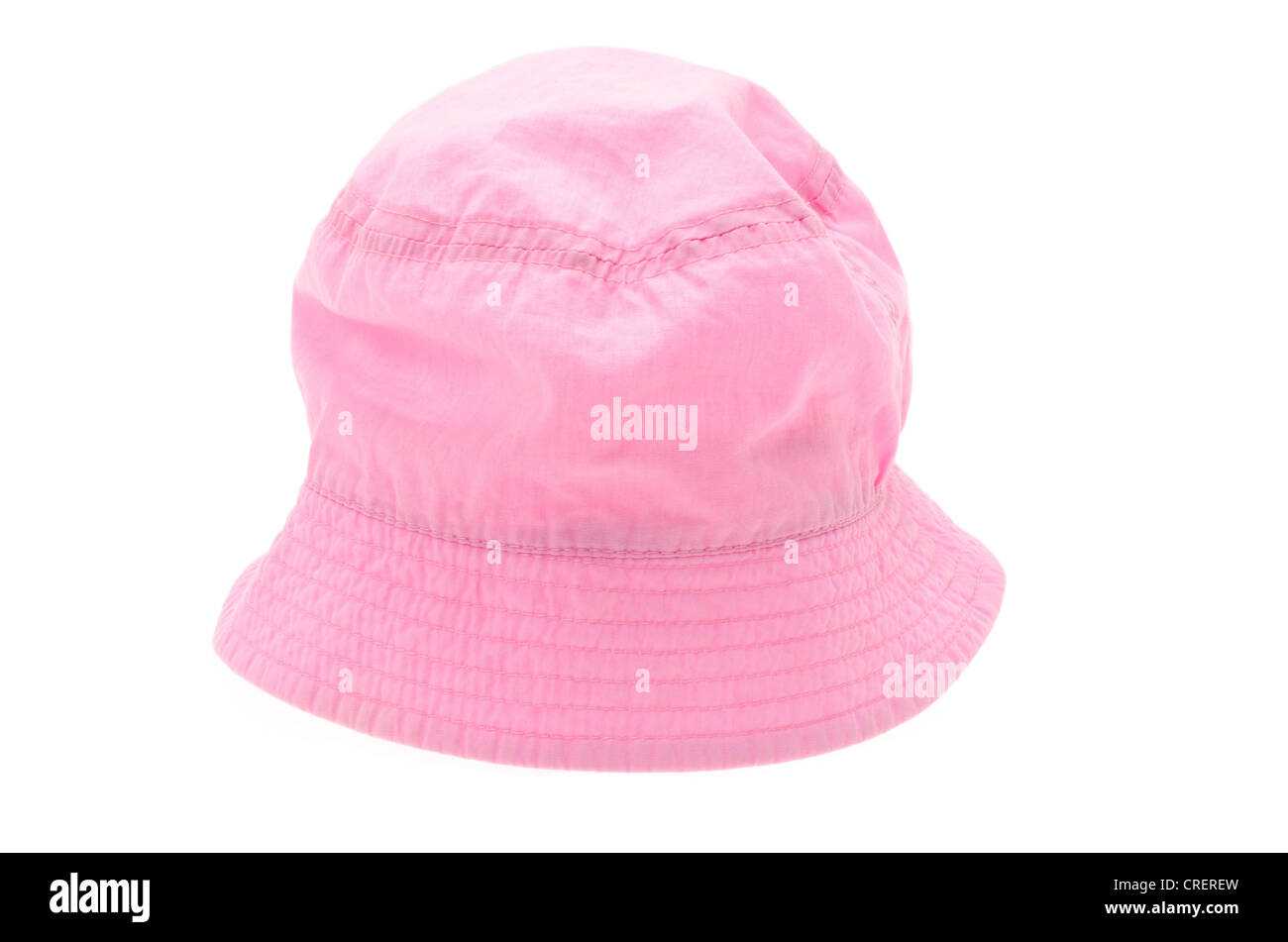 Close-up di una giovane ragazza di cotone rosa cappello per il sole Foto Stock