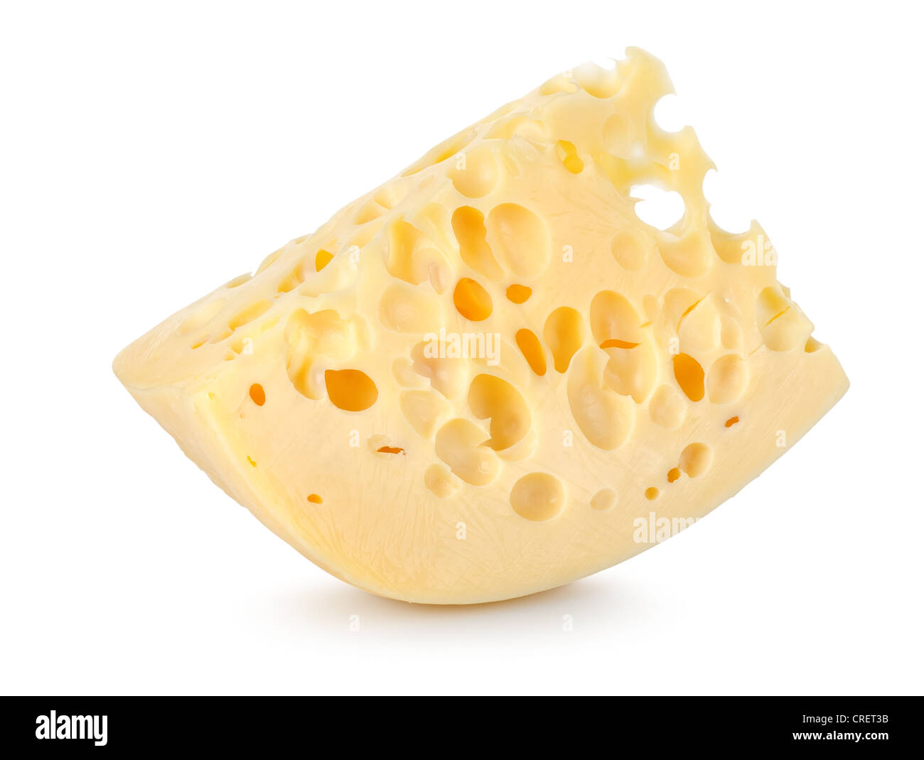 Il formaggio svizzero isolato su uno sfondo bianco Foto Stock