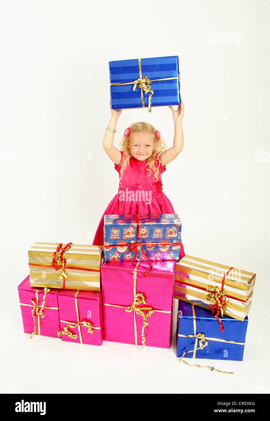 Ragazza con presenta Foto Stock