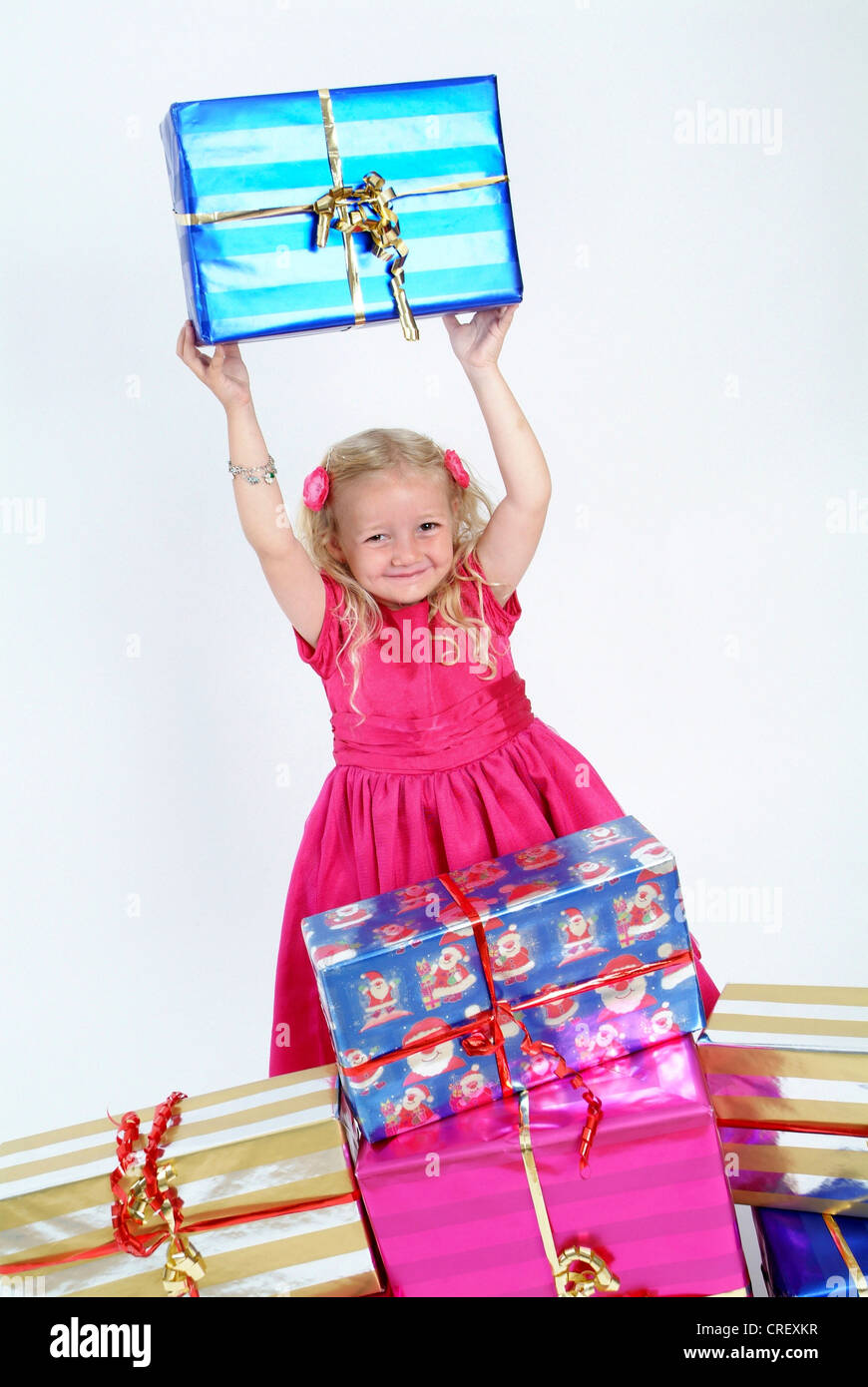 Ragazza con presenta Foto Stock