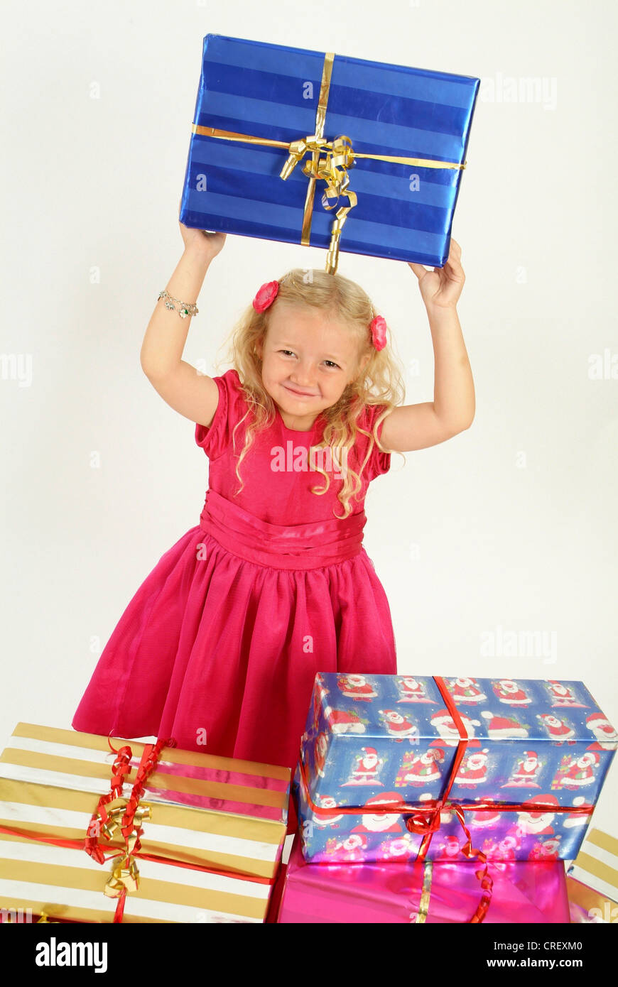 Ragazza con presenta Foto Stock