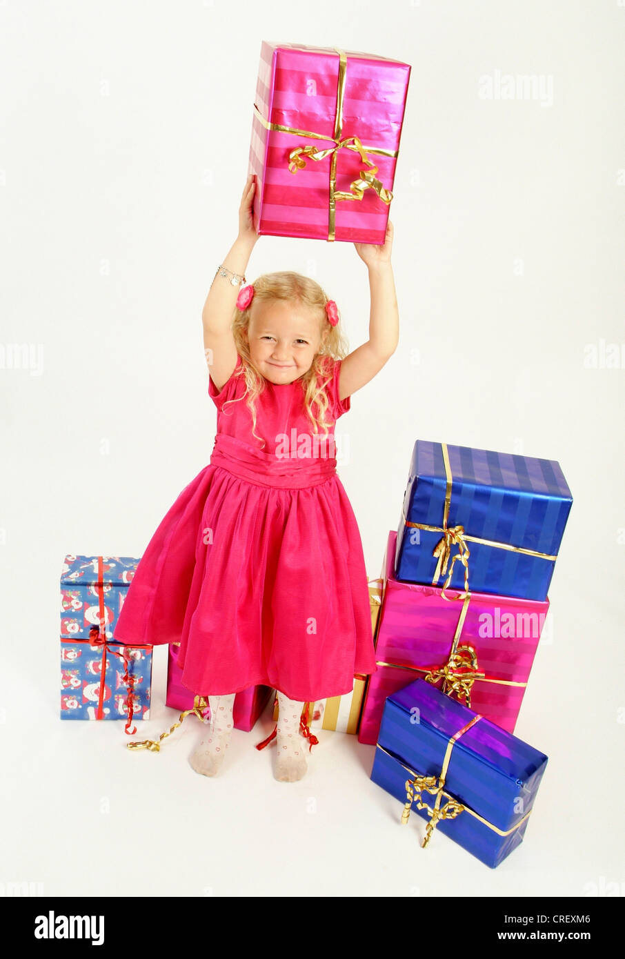 Ragazza con presenta Foto Stock