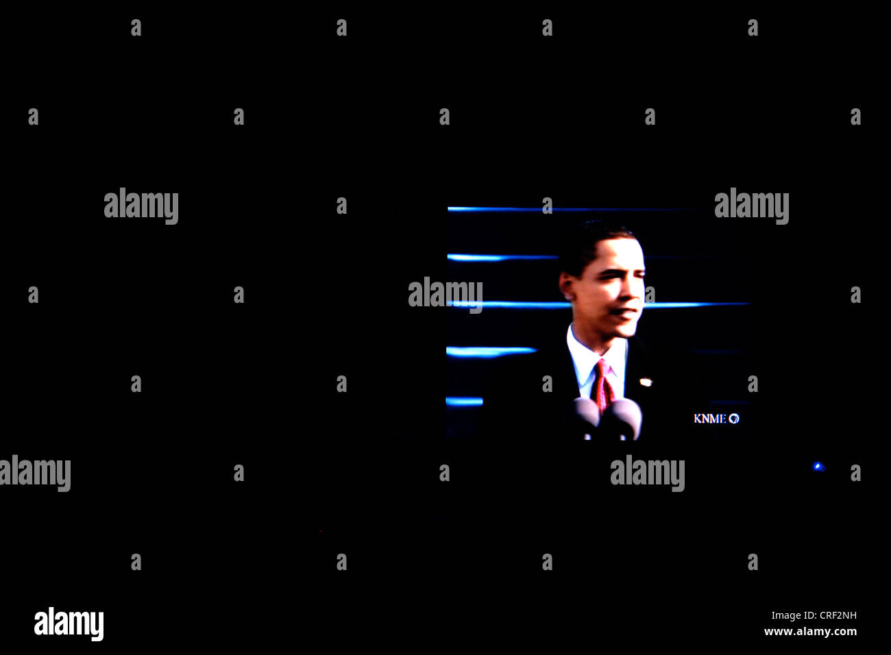 Il presidente Barack Obama inaugurazione gennaio 20 2009 catturato sulla televisione Foto Stock