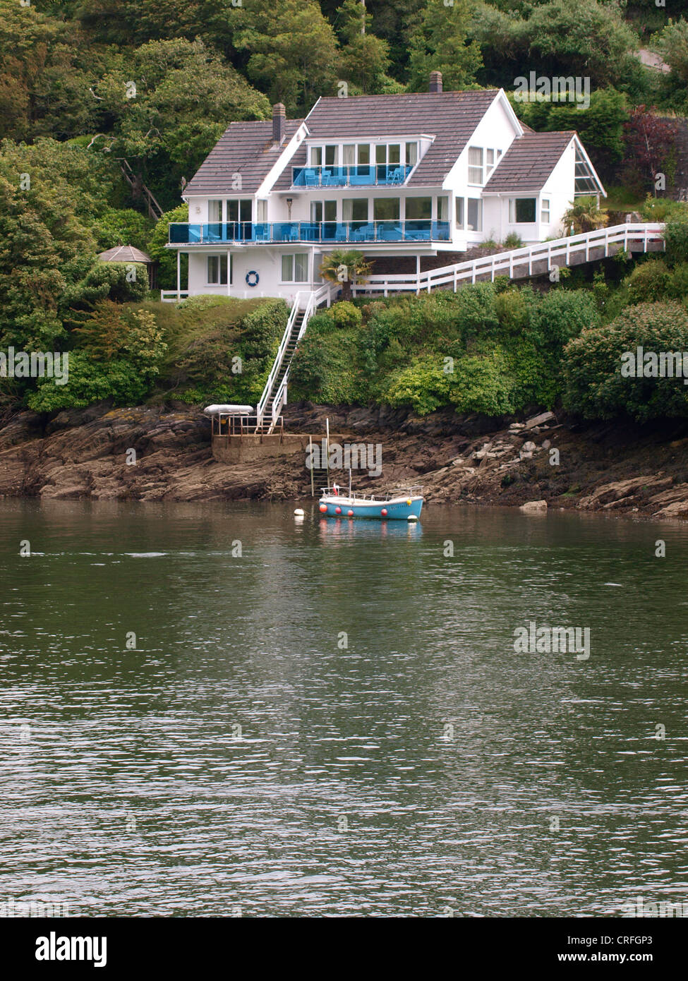 Il River side house sul fiume Fowey a Bodinnick, Cornwall, Regno Unito Foto Stock