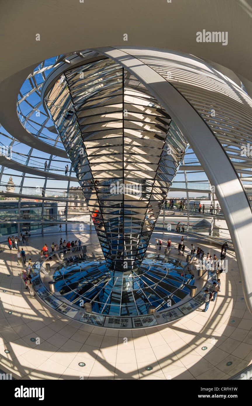 All'interno della cupola del Reichstag a Berlino, Germania Foto Stock