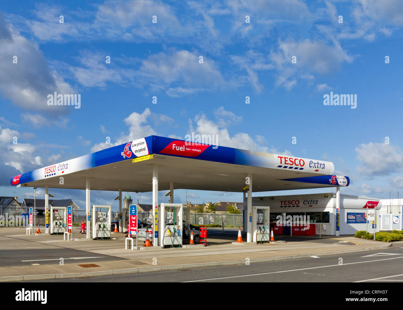 Tesco stazione di benzina, REGNO UNITO Foto Stock